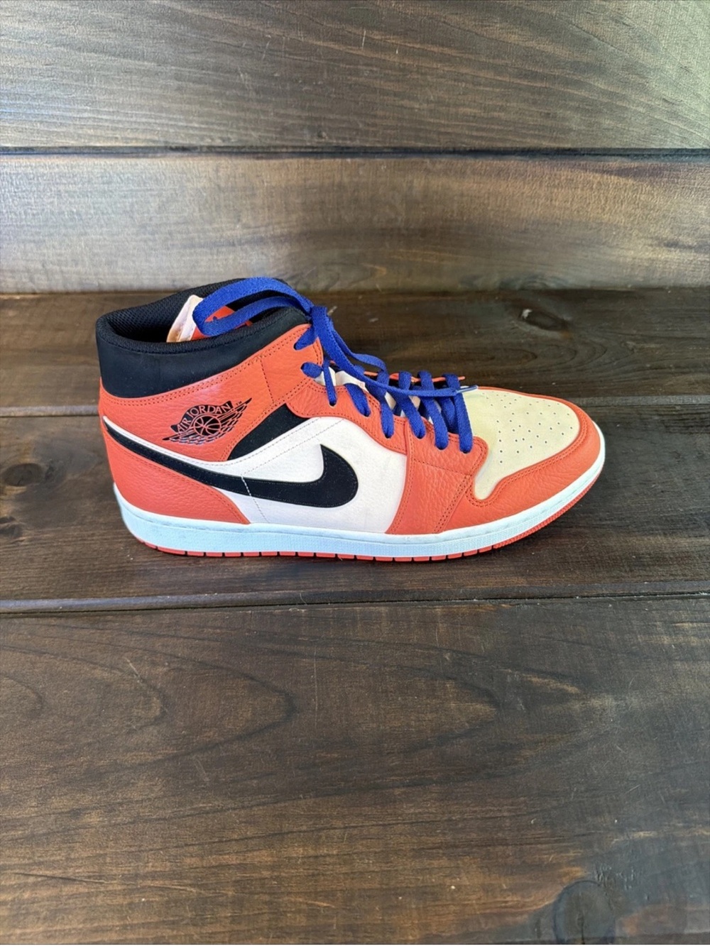 Nike Air Jordan 1 Mid SE ‘Team Orange’ Sneakers Basketball Shoes Men Size 12